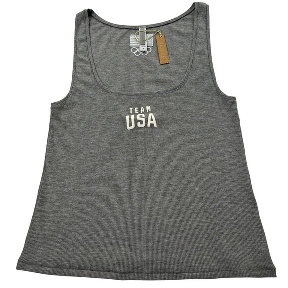 SKIMS Soft Lounge Tank Top Team USA Heather Gray 3X - Picture 2 of 9